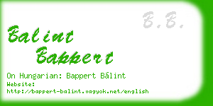 balint bappert business card